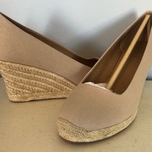 J CREW canvas espadrille wedges